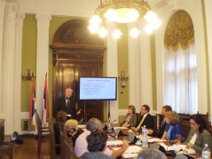 22 September 2011 Representative of the Westminster Foundation for Democracy Paul McCallion presents the Project to the employees of the National Assembly Service